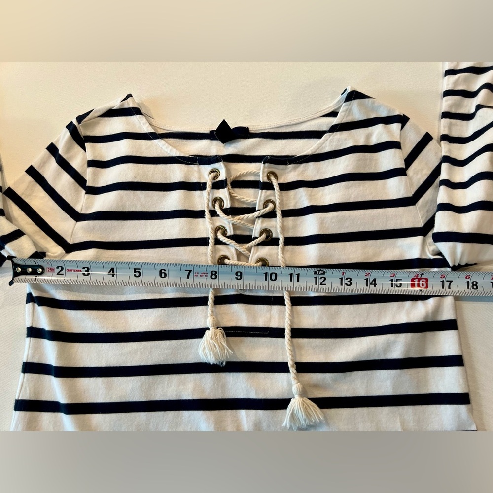 Gap Nautical Navy White Striped Dress Long Sleeve Yacht Boat Sailor Beach Sea - Picture 5 of 13
